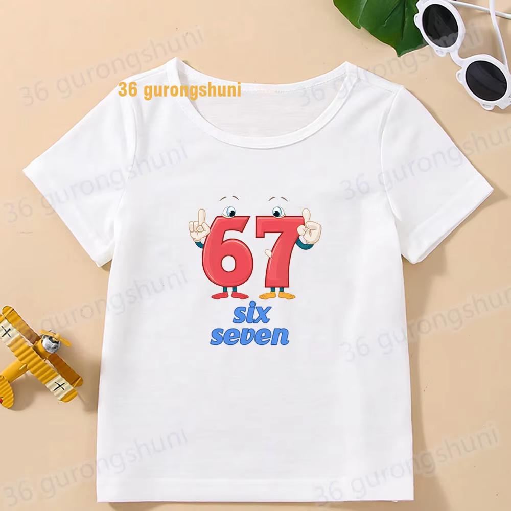 Kids 67 Themed Colorful Print TShirt Soft Cotton Fabric Breathable and Comfortable Ideal for Toddlers and Childrendf0280