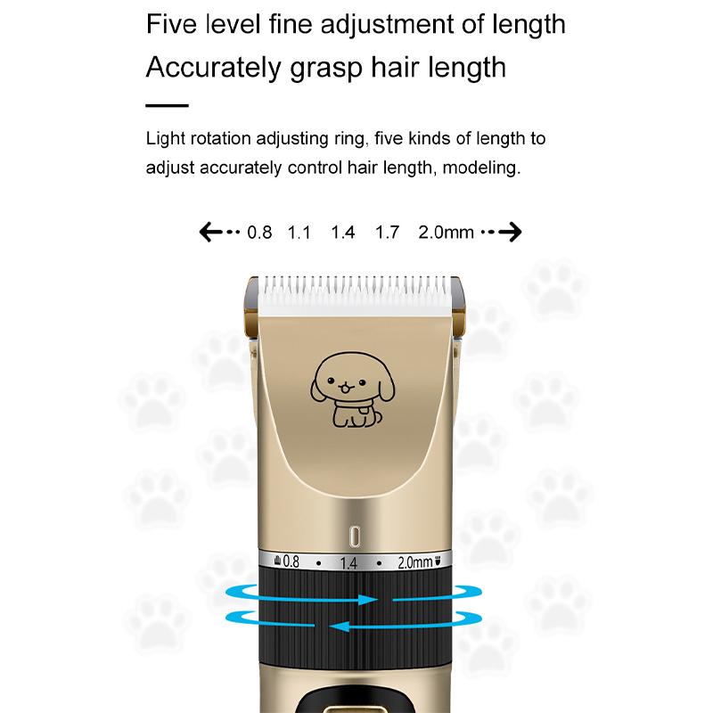 Professional Rechargeable Pet Shaver Kit Ceramic Blade Low Noise Dog Cat Hair Trimmer With 4 Limit Combs