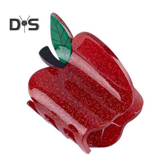 

Акриловая заколка для волос в виде школьного автобуса, карандаша, компьютера, фруктов, женская заколка для волос в стиле Grabber, аксессуары для волос A