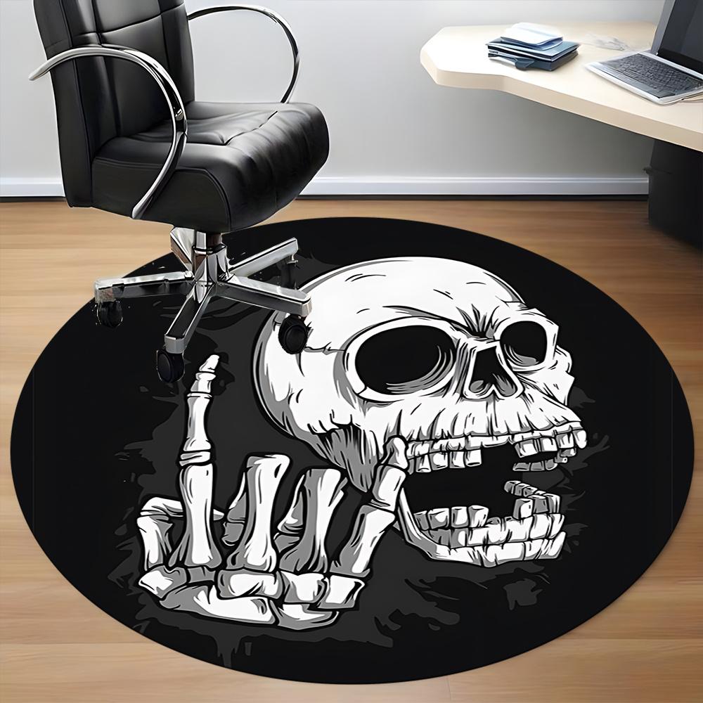 1pc Skull Hand Office Round Area Rug, Indoor Mat Suitable ForOffice, Under Office Chairs Bedroom Living Room Home Decor, Room Deco q101