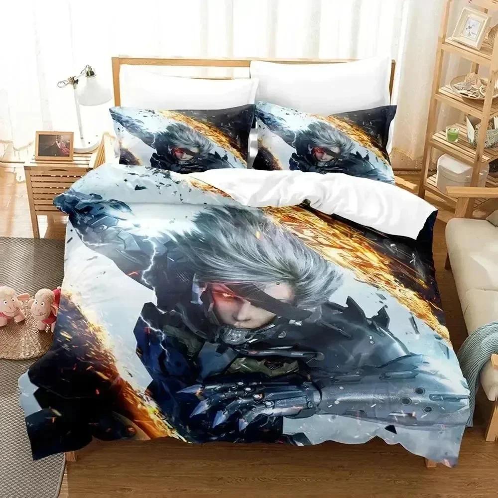 Anime Metal Gear Rising Revengeance On Steam Bedding Set Print With Pillowcase Duvet Cover Soft Queen King Size Bedclothes Home