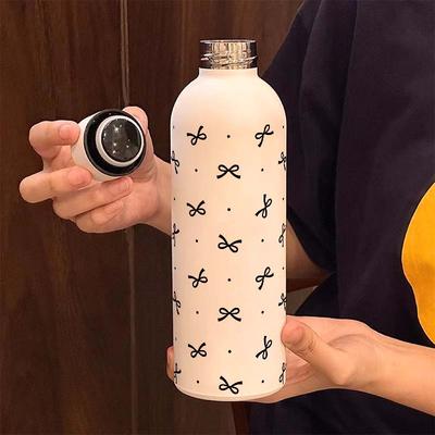 Einfache Mode-Schleife Edelstahl-Wasserflasche, 500ml-BWBG/16.9oz Wiederverwendbarer Vakuumisolierter Thermosbecher