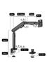 Alterzone Single Monitor Compatible with Load Capacity VESA 75x75mm 100x100mm Mechanical Spring Cable Arm, 17-35 Inches, 3-11kg, Compatible, Type,