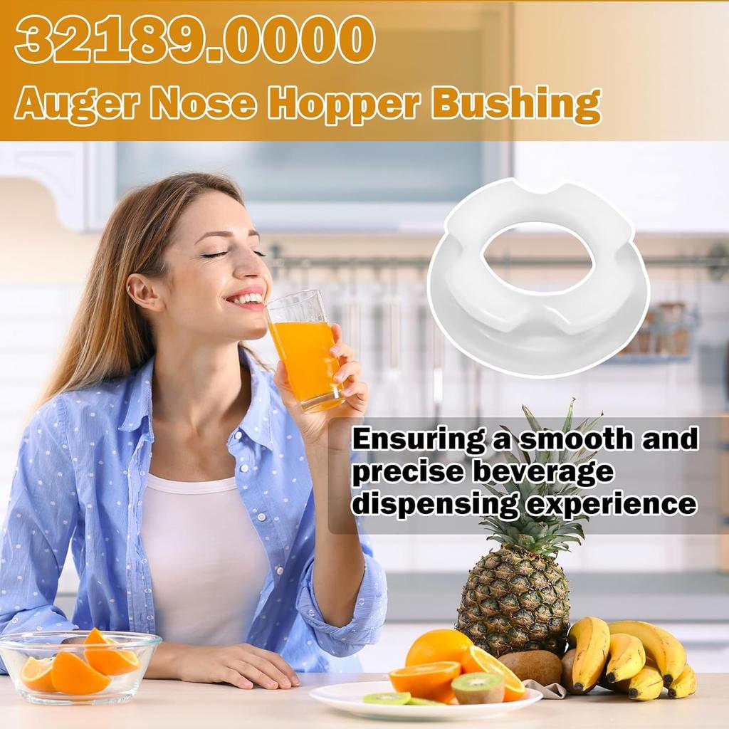 32189 (#32189.0000) Ultra Plastic Front Auger Nose Bushings Replacement for Bunn Beverage Dispensers CDS-3, ULTRA-1, ULTRA-2A, Hopper Auger Nose