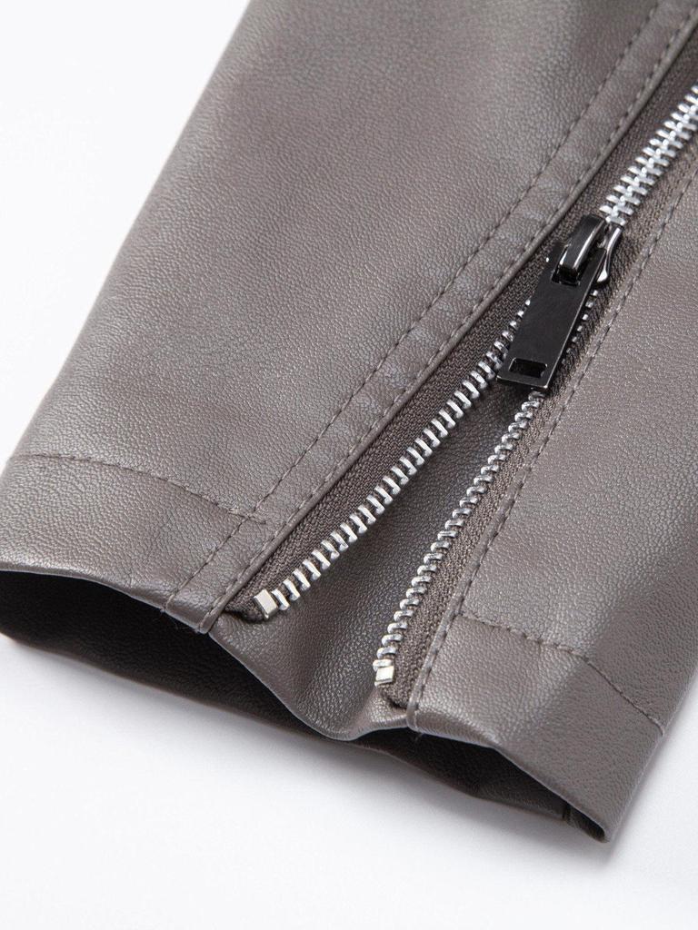Men's Stand Collar PU Leather Motorcycle Jacket - Spring/Autumn Style