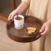 Walnut Color Food Storage Trays Round Dessert Pallet Decorate Tray Bamboo Wooden Tray  Kitchen
