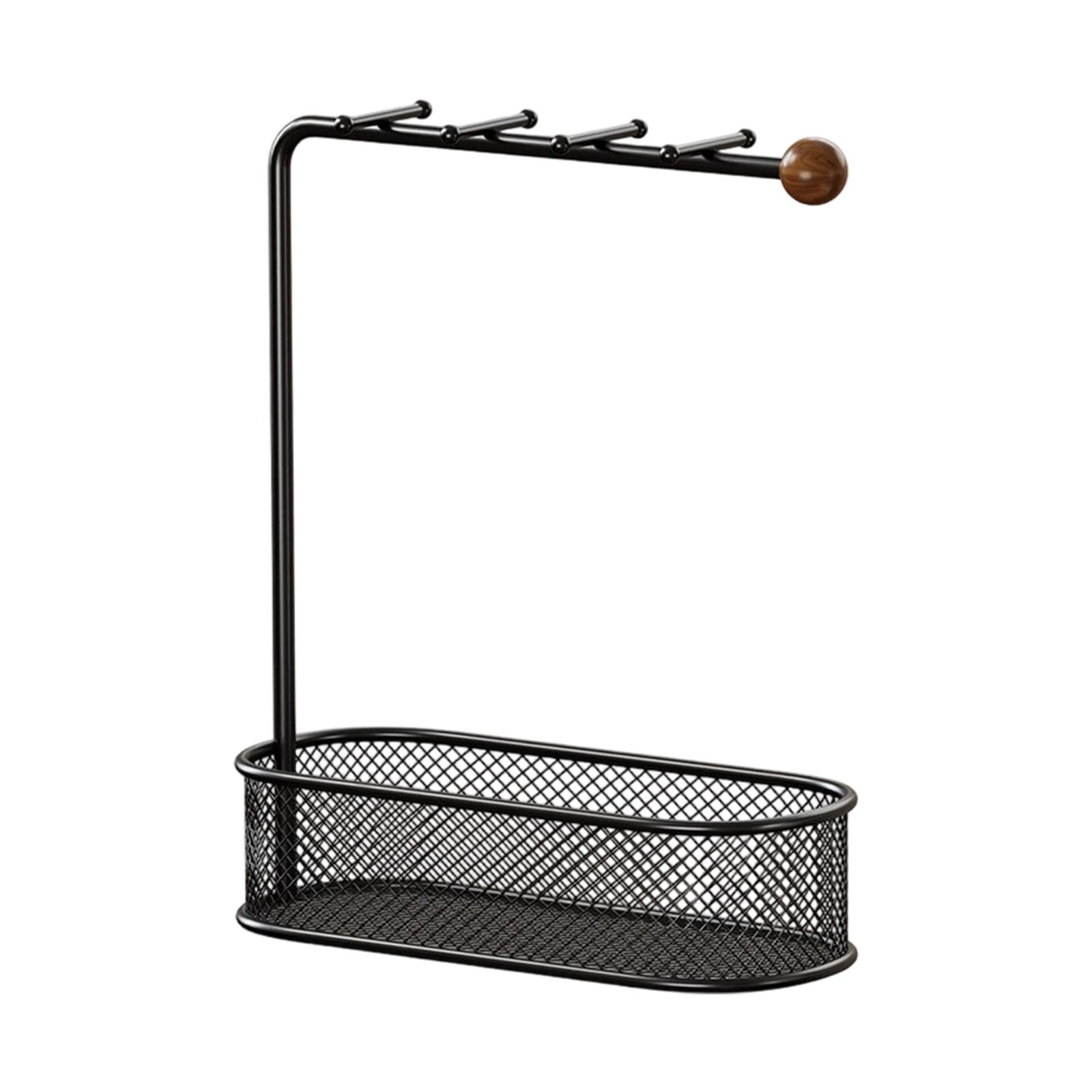 

Подставка для кистей для каллиграфии, стойка для ветряных колокольчиков с поддоном для хранения, многокрючковая стойка для ветряных колокольчиков для комода, настольная, офисная чёрный