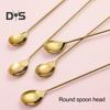 4Pcs Bright Finish Teaspoons Rust-proof Creative Stainless Steel Faux Crystal Spoons
