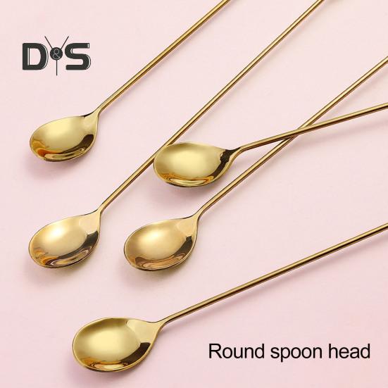 4Pcs Bright Finish Teaspoons Rust-proof Creative Stainless Steel Faux Crystal Spoons