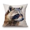 Color Painting Animals Portraits Cushion Covers Bull Raccoon Deer Horse Lemur Koala Print Pillow Case