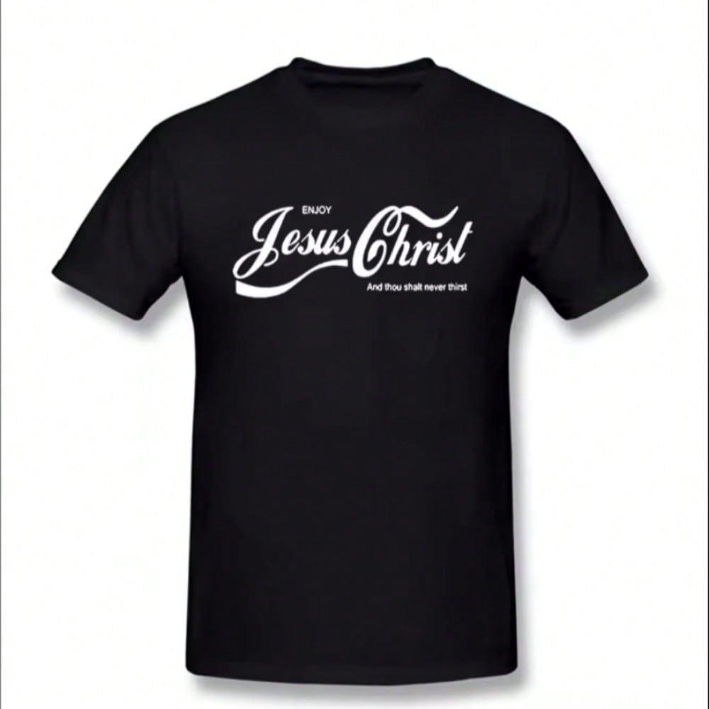 Enjoy Jesus Christ The Real King Christian Funny T Shirt Faith Prayer Graphic Fashion New Cotton Short Sleeve Harajuku 16888 S