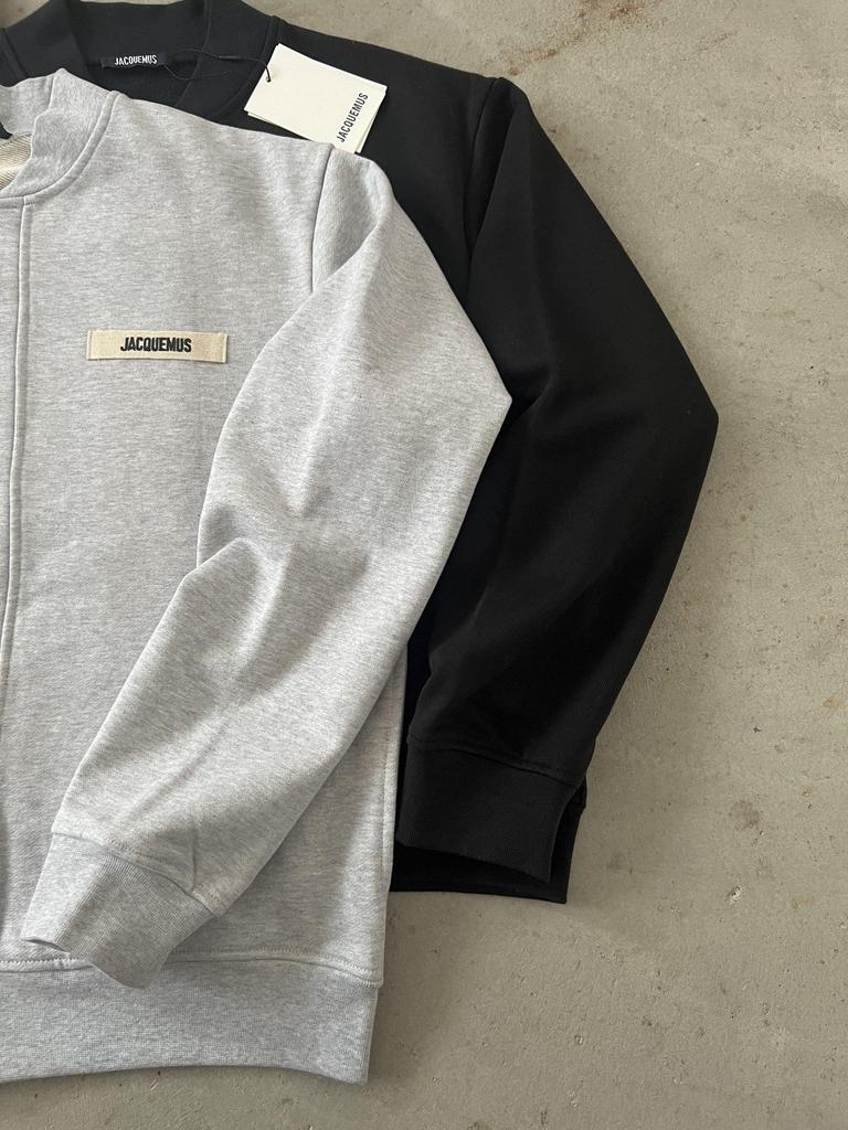 Męski modny kardigan-bluza Jacquemus z czystej bawełny frotte z haftowanym logo