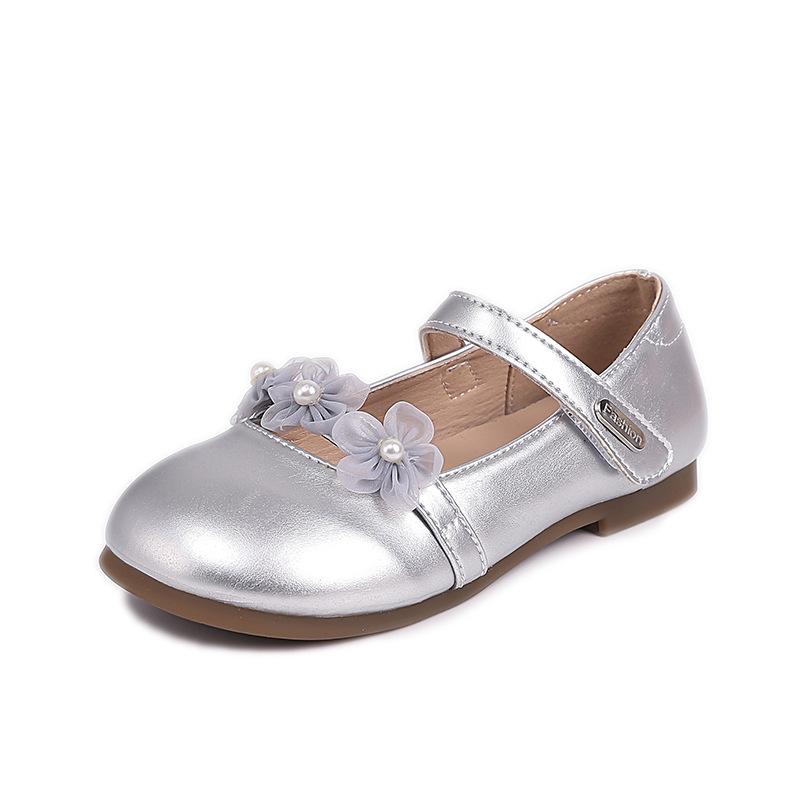 2025 Autumn New Kids Leather Shoe Simple Girls Princess Shoes Comfort Versatile Child Casual Shoe Shallow Mouth Girl Flat Shoes