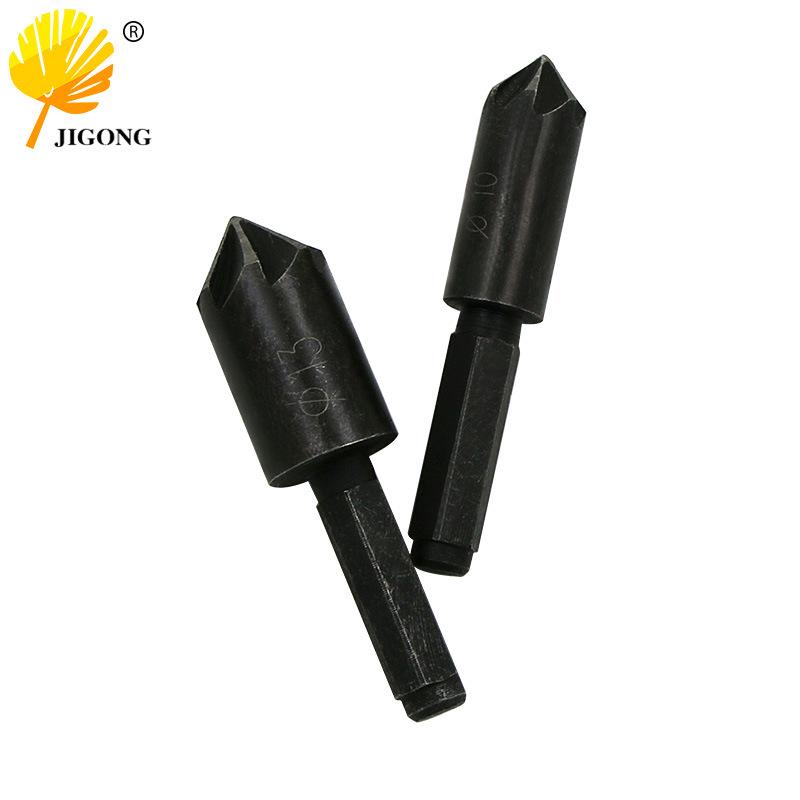 Carbon Steel Hex Shank Countersink Bit Set: 90° Five-Flute, 3-Piece (12/16/19mm) Chamfering & Deburring Tool for Woodworking