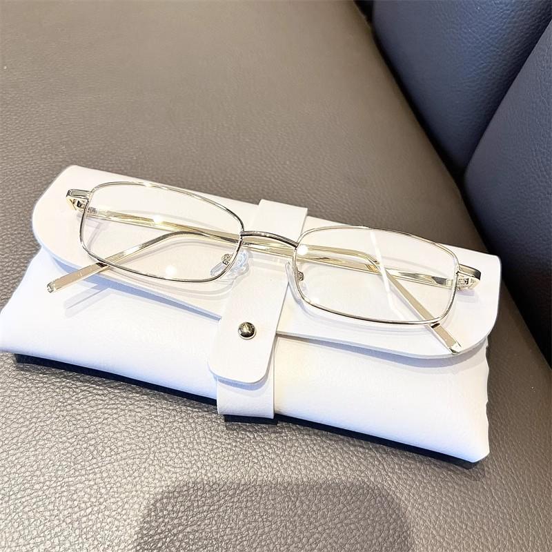 Harajuku Y2K Vintage Square Frame Glasses Women Men Metal Eyewear Blue Light Blocking Clear Reading Glasses
