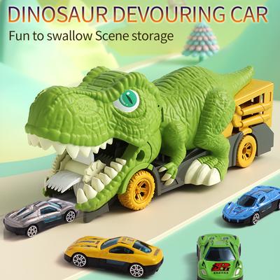 Velké dinosaurus požírající auto hračka tyranosaurus rex úložné auto pro chlapce posuvné setrvačné slitiny vyhazovací transportní auto narozeninový dárek