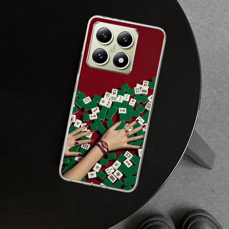 Creative Mahjong Phone Case Cover for Xiaomi Redmi Note 15 14 13 12 11 Pro Plus 14S 12S 11S 11T 11E 10S 10 Customized Fundas Red