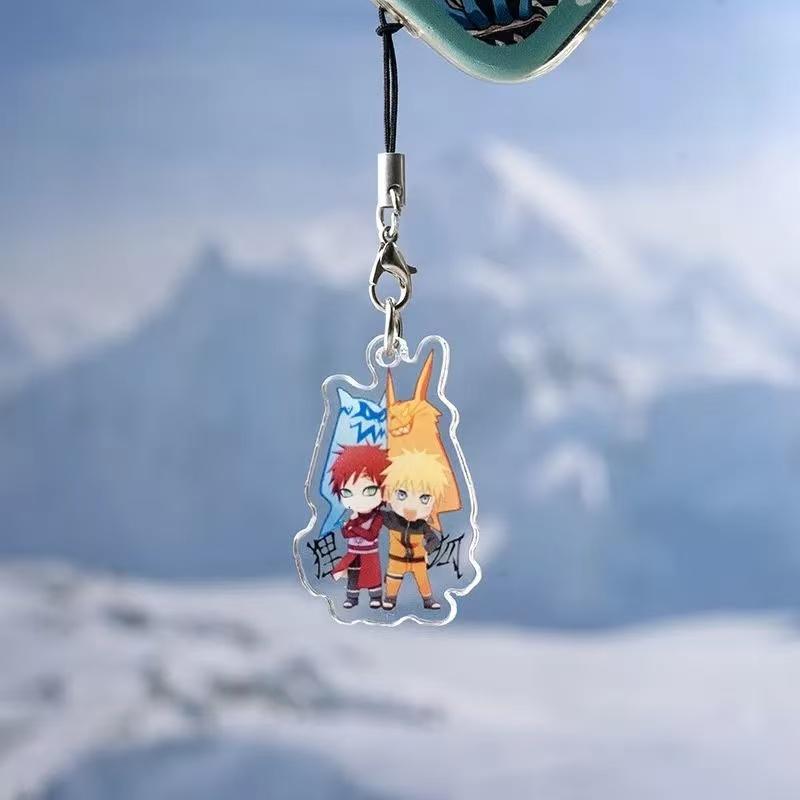 Anime Naruto Acrylic Keychain Accessaries Uzumaki Naruto Cartoon Keyring