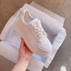 Women Sneakers 2025 Fashion Breathble Vulcanized Shoes Pu Leather Platform Shoes White Lace Up Casual Shoes Zapatos Mujer