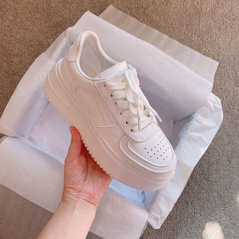 Women Sneakers 2025 Fashion Breathble Vulcanized Shoes Pu Leather Platform Shoes White Lace Up Casual Shoes Zapatos Mujer