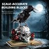 Dark Academia Gothique Crâne de Corbeau Briques de Construction MOC Corbeau Sinistre Décor de Bureau Briques Créatives Jouet d'Assemblage Cadeaux de Fêtes 1358Pcs