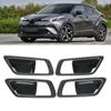 4Pcs For Toyota CHR C-HR 2016 2017 2018    ABS Carbon Fiber Inner Door Handle Bowl Cover Trim Car Accessories