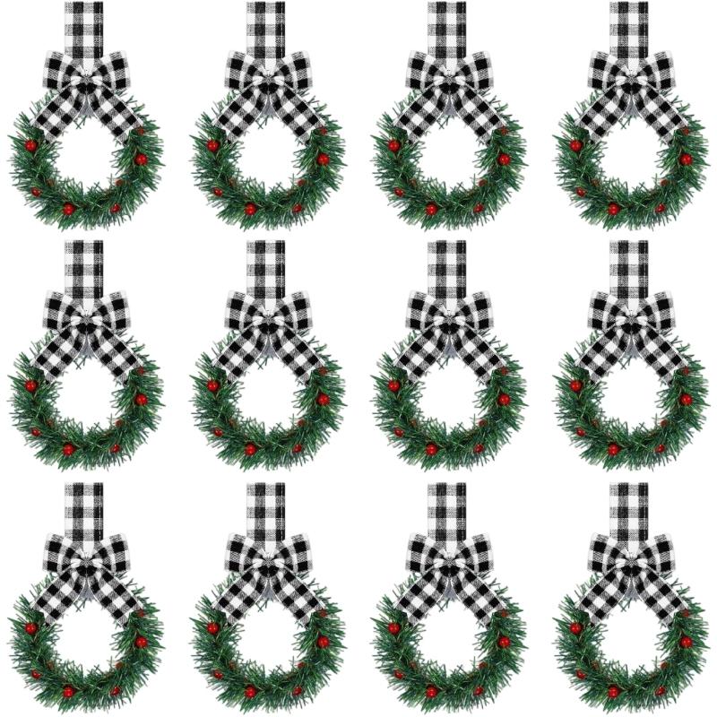 Plastic Bowknot Closet Hooks with Ribbon Designs Multipurpose Wreath Hanging Rings for Home Holiday Festival Decoration