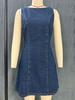 Denim Dress 3d Effect With Zipper For Casual Travel And Office Wear