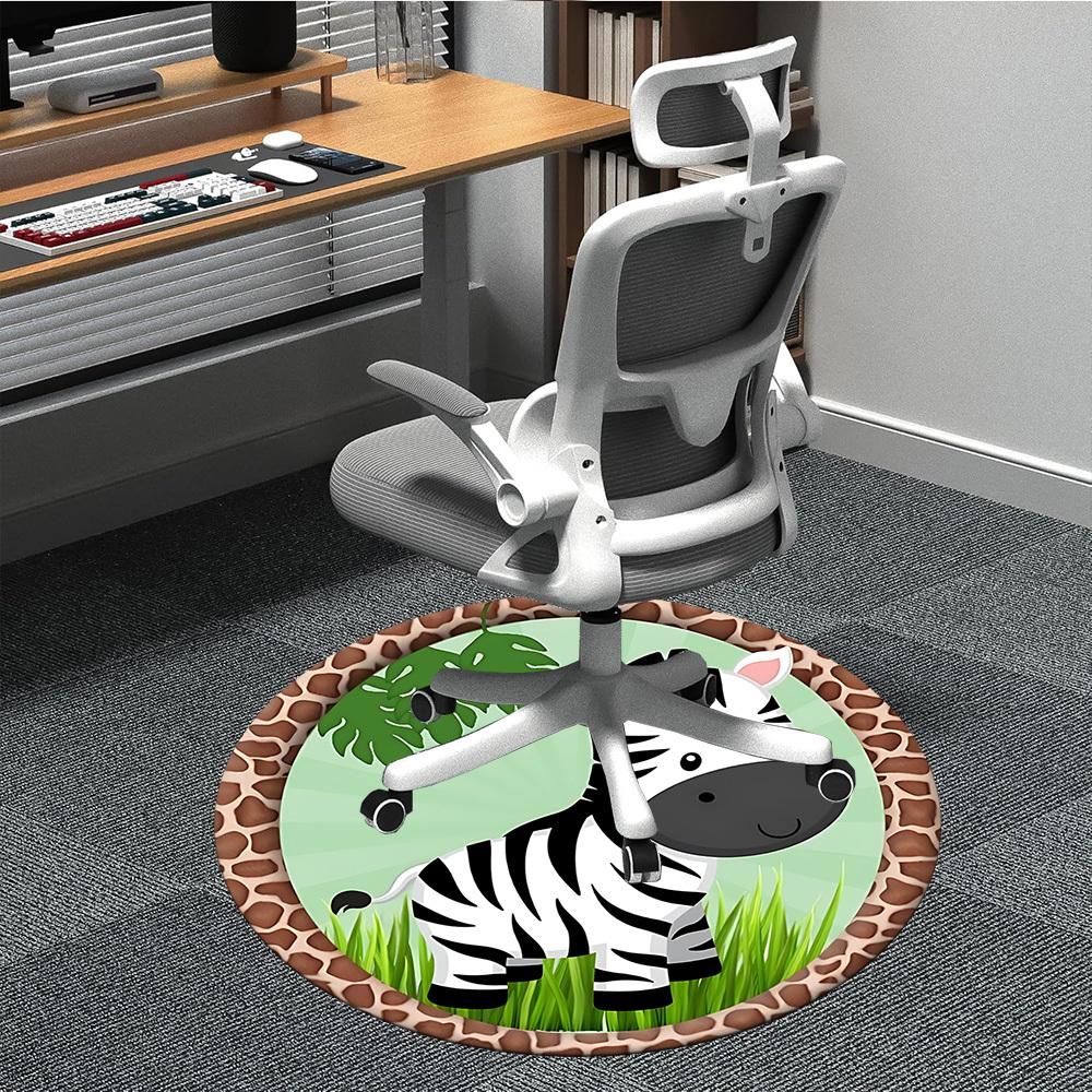 

1pc Zebra Print Chair Carpet for Office, Non-slip, Soft and Durable Office Rug for Decoration, Perfect for Office yy260105077 80cm by 80cm