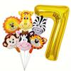 32" Jungle Animals Balloon Set: Tiger, Lion & Zebra Foil Balloons for Kids' Birthday Parties