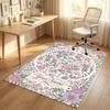 Floral Fantasy Theme Soft Crystal Velvet Rug Custom Name & Text Print Non Slip Floor Rug for Bedroom Living Room
