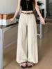 Petite American Beige Workwear Jeans for Women - Autumn 2025 Loose Slimming Straight-Leg, Wide-Leg, Floor-Length Style