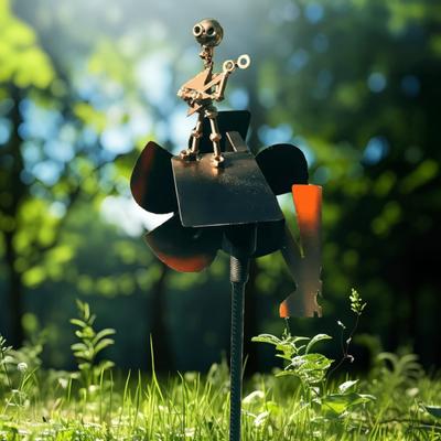 Garden Guitarist Windmill Metal Handmade Rock Guitarist Sculpture Music Man Wind Spinner for Music Lovers Gift Yard Lawn Decor
