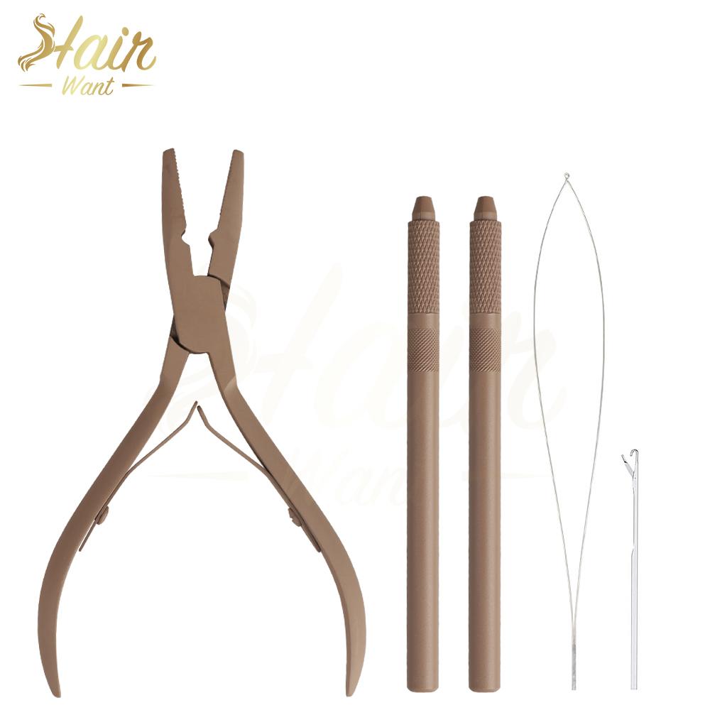 Hair Extension Tool Kit  Pliers for Feathers Extensions Loop Threader Pulling Hook Tools For Hair Salon