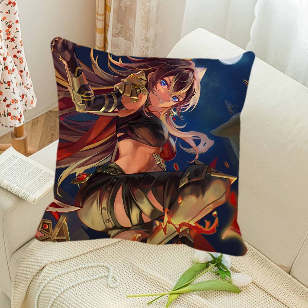 Game Genshin Impact Dehya Pillow Case Square Pillow Bedroom Sofa Leisure Comfort Cushion Car Home Decoration