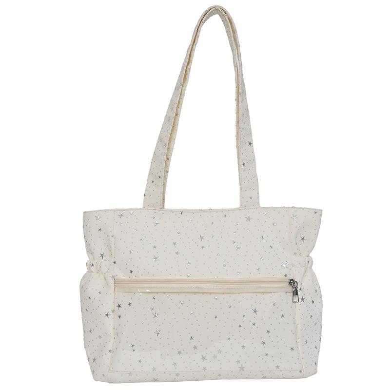 New Women s Sweet Fashion Star Tote Bag Large Capacity Versatile Commuter Cartoon Ulzzang Y2K Ita Bag Trendy Cute Shoulder Bag 30X28X13CM белый