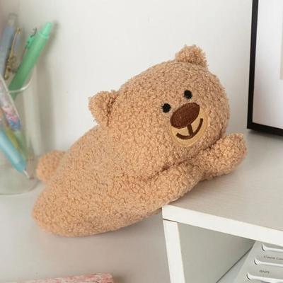 Large Capacity Bear Plush Pen Bag Cute Design Stationery Storage Bag Bear Plush Pencil Case  Office