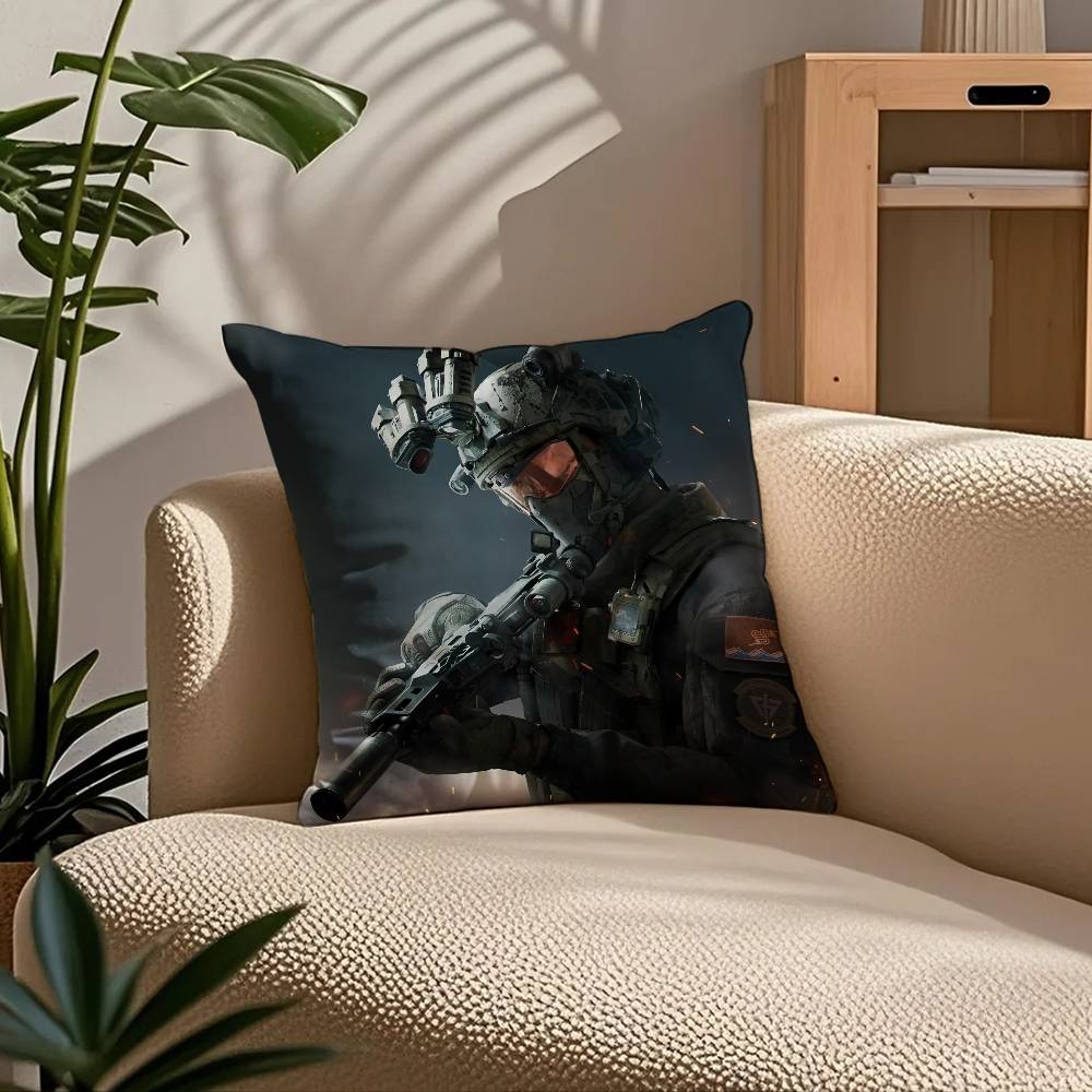 Крутая игровая наволочка D-Delta Force Уютная диван-кровать Шелковистая элегантная Скрытая молния Индивидуальная декоративная наволочка 40X40cm