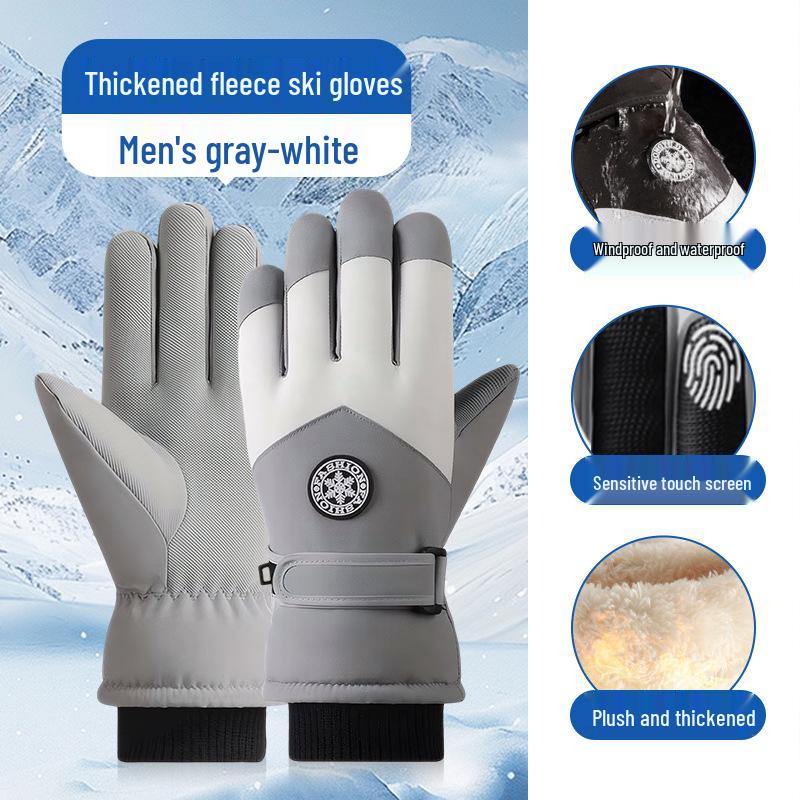 

Waterproof Windproof Touchscreen Winter Gloves with Velvet Lining for Outdoor Activities One Size