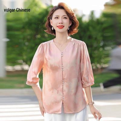 Neue Chiffonbluse im chinesischen Stil für Damen