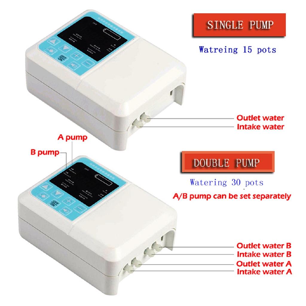 Double Pump Intelligent Garden Automatic Watering Device Solar Energy Charging Potted Plant Drip Irrigation Timer System