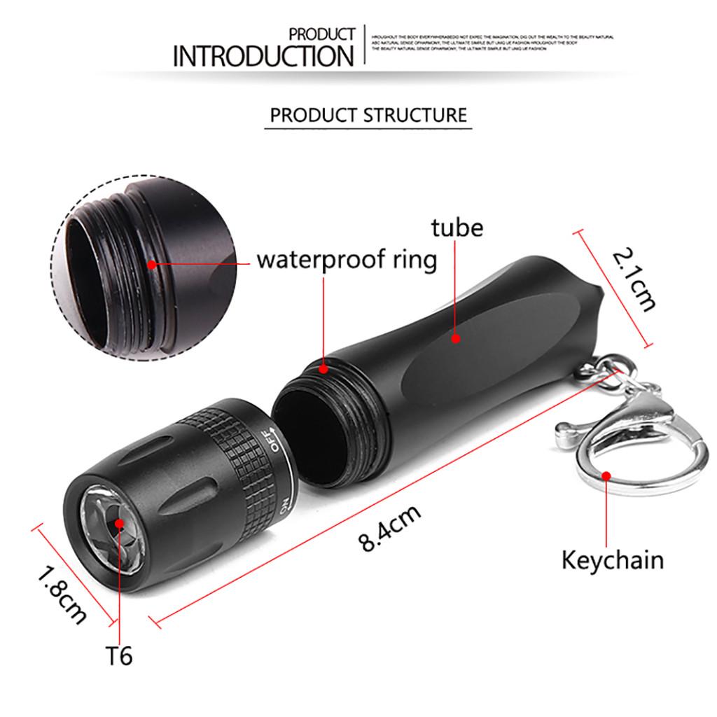  LED Handheld  Portable Small Flashlight Hang Buckle Light Flashlight