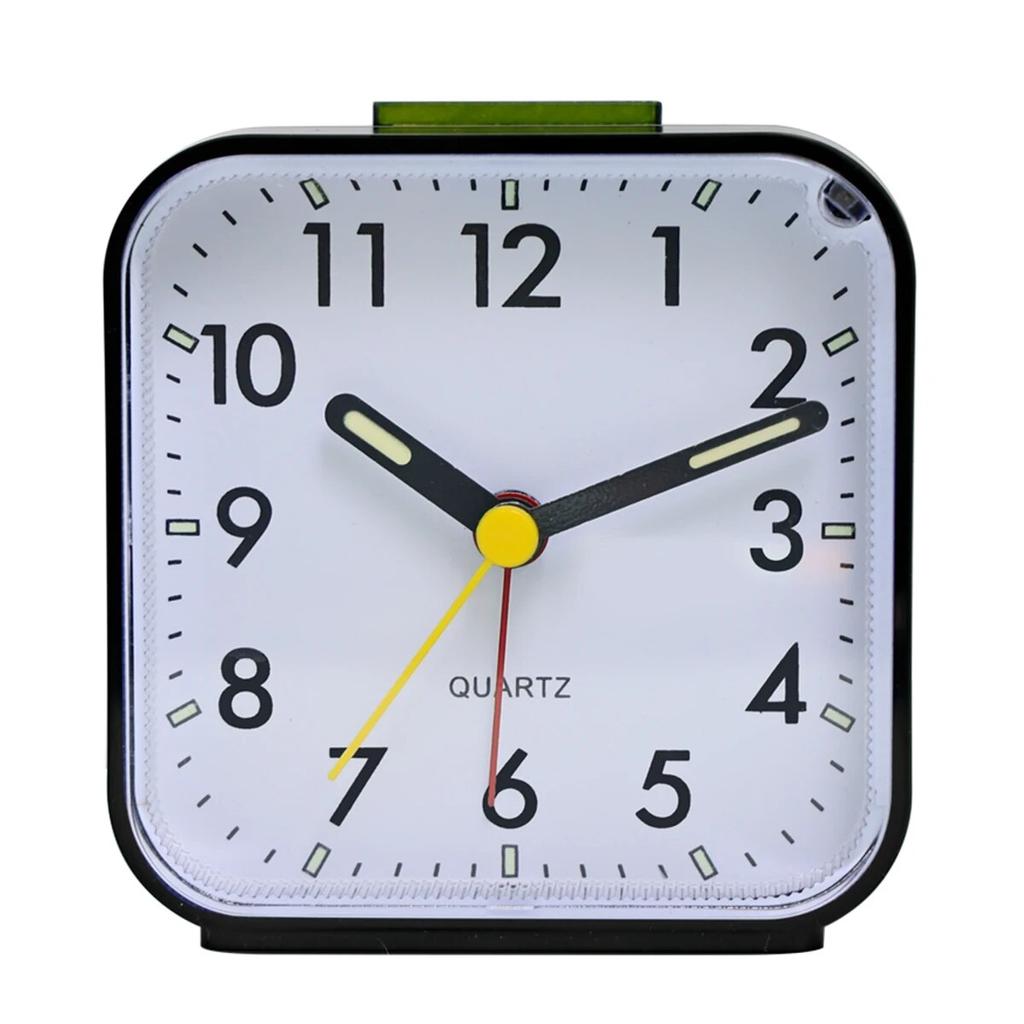 Simple Night Light Small Alarm Clock, Bedside Desktop with Snooze Function Household Creative Plastic Quartz Clock