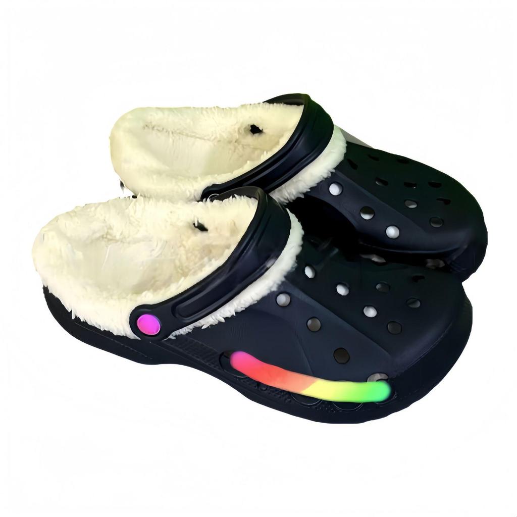 Beiya Fleece-Lined Wool Slippers - Men's & Women's Warm Cotton Hole Shoes for Autumn/Winter