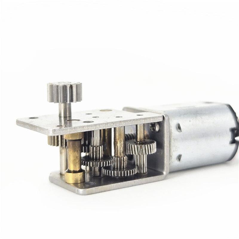 1Pcs Dc 3V 3.7V 20Rpm Slow Speed Metal Gearbox Engine Right Angle 14T Output Gear Shaft Mini N20 Gear Motor For 3D Printer Robot