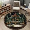 Cloud Sky Pattern Round Area Rug, Soft Blue