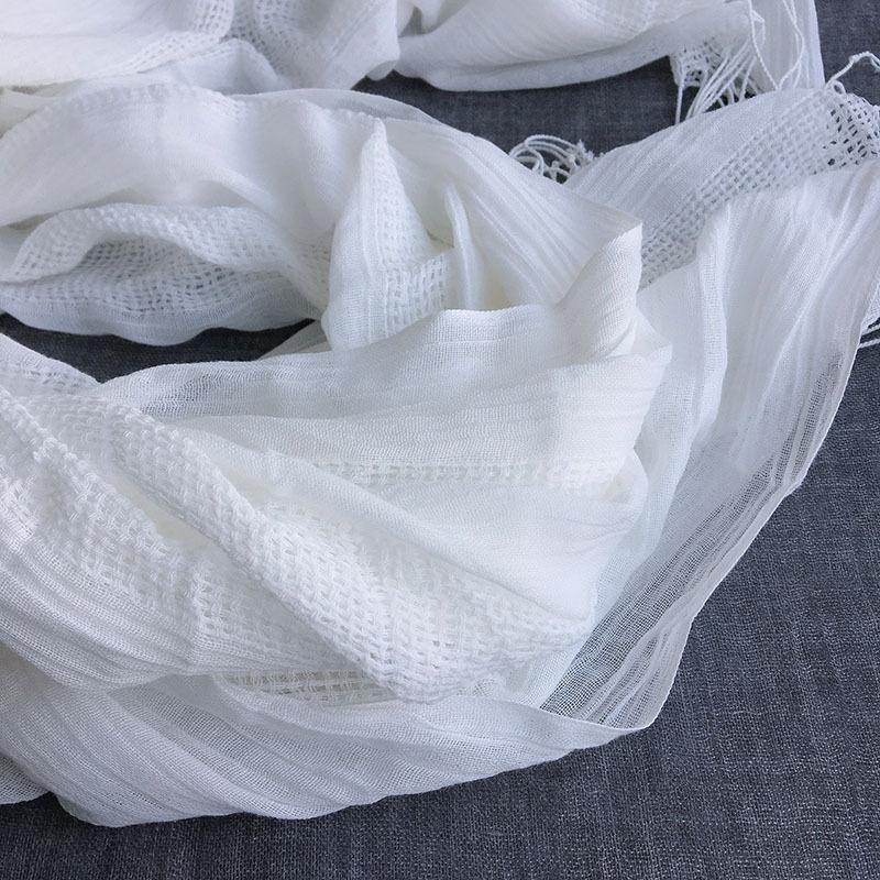 Pure White Cotton Hollow Scarf Plant Dyeing Blue Dyeing Tie Dyeing Hand Dyeing Special White Scarf Teaching White Embryo Cloth