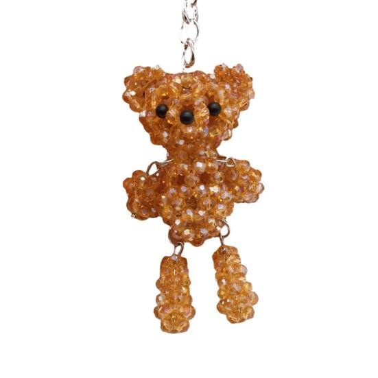 Keychain Pendant Cartoon Bear Handcrafted Metal Keychain коричневый