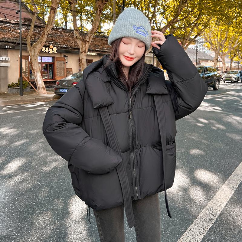 Winter Thickened Short Cotton-padded Clothes Girls New Fashion Loose Cotton-padded Clothes Student Bread Versatile Cotton-padded Jacket