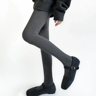 Japanese Striped Leggings In Autumn Winter Cotton Thigh High Stockings Women Tights Slim Stockings Large Size Leggings Tights